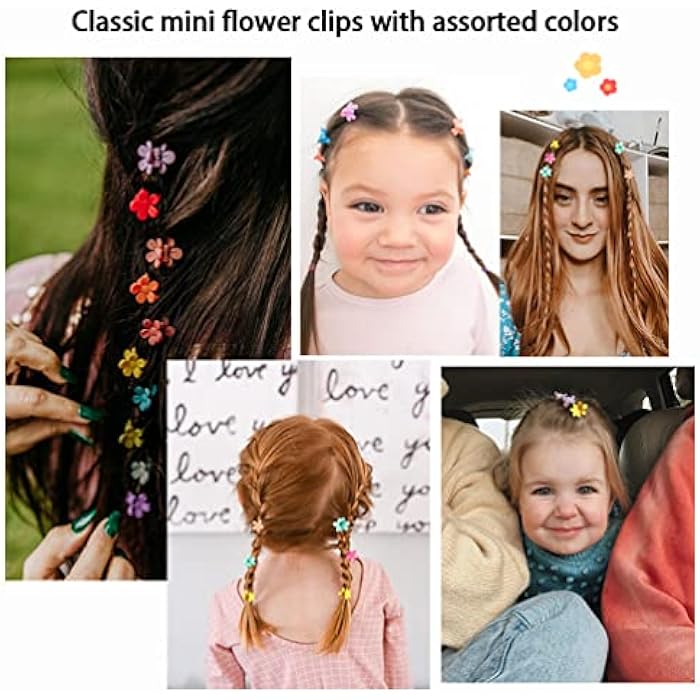 MODSIGHT Mini Hair Claw Clips for Girls, 50 Pcs Cute Flower Hair Claw with Box, Plastic Non-Slip Small Jaw Clips for Girls Baby Toddler Kids (Colorful) - Image 3